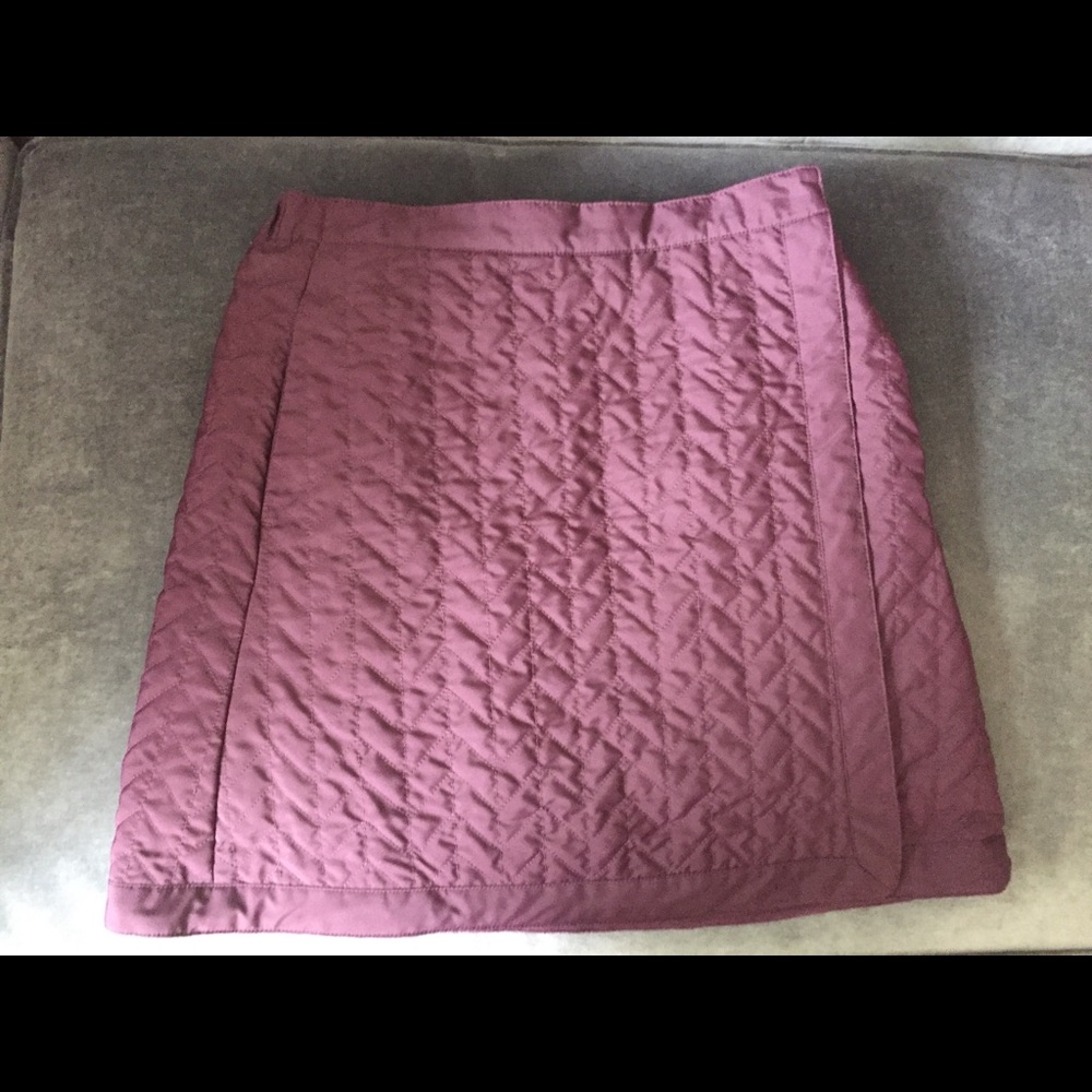 Dark Plum Quilted Uniqlo Wrap Skirt